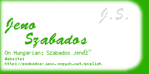 jeno szabados business card